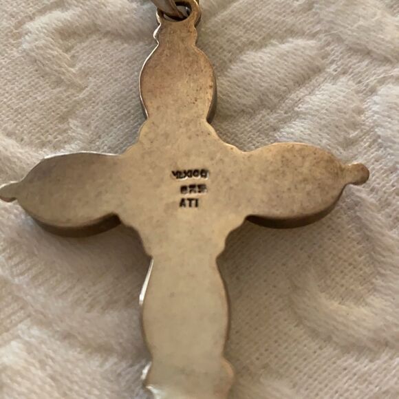 Cross Pendant with pearls and silver - Picture 2 of 6